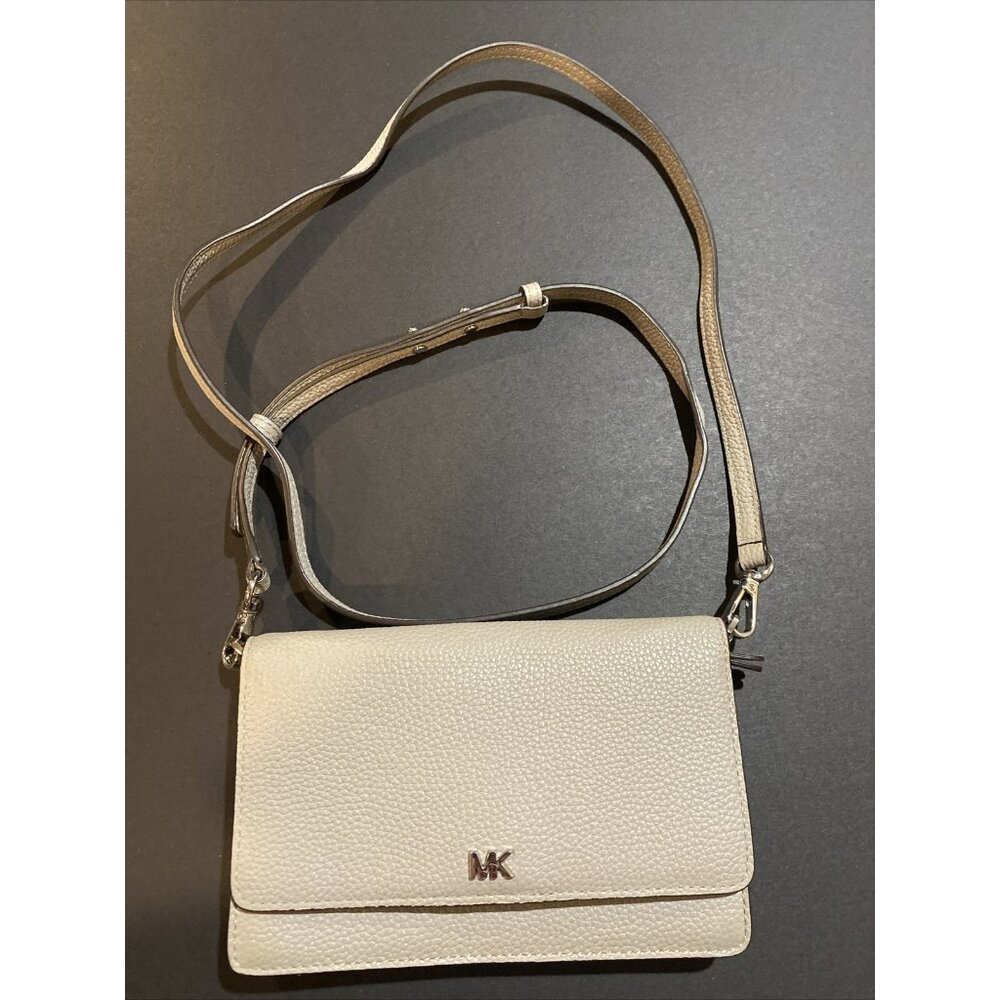 Michael Kors Crossbody Pebbled Leather Phone Wallet Handbag Truffle